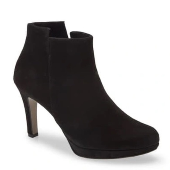 Paul Green Black Dominique Suede Leather Pump High Heel Booties NWT Size 6.5